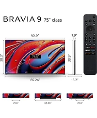 Sony K75XR90 75" XR90 Series Bravia Mini Led Hdr Qled 4K Google Tv with a Sony Ht-A9000 Bravia Theater Bar Soundbar with Dolby Atmos (2024)