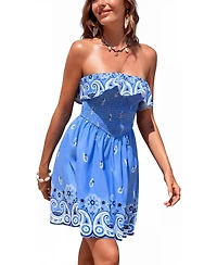 Cupshe Women's Handkerchief Paisly Mini Beach Dress