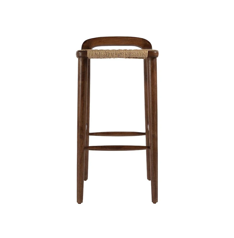 Butler Specialty Luna 30 in. Seat Height Wood and Jute Woven Low Back Counter Stool