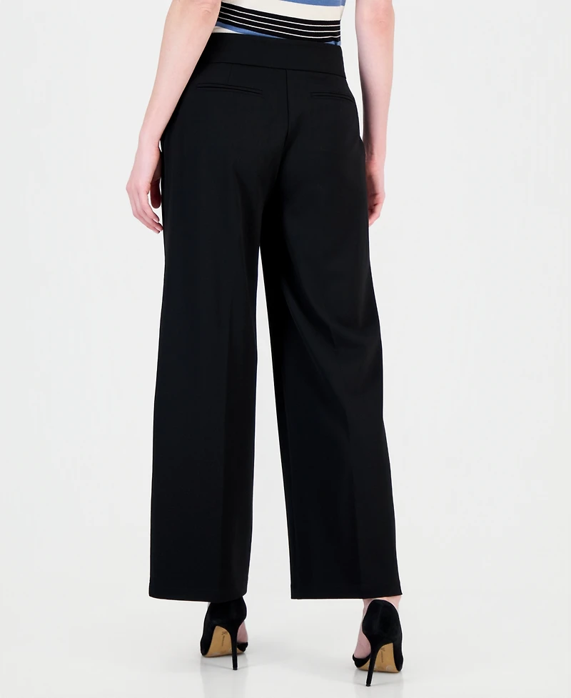 T Tahari Women's Extended Tab Wide Leg Pants