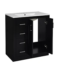 Streamdale 30" Freestanding Bathroom Vanity with Ceramic Sink and Storage Cabinet