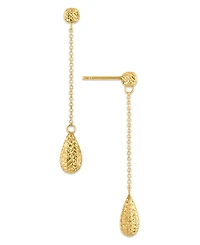Macy's Diamond Cut Bead Drop Earrings in 10k Yellow Gold