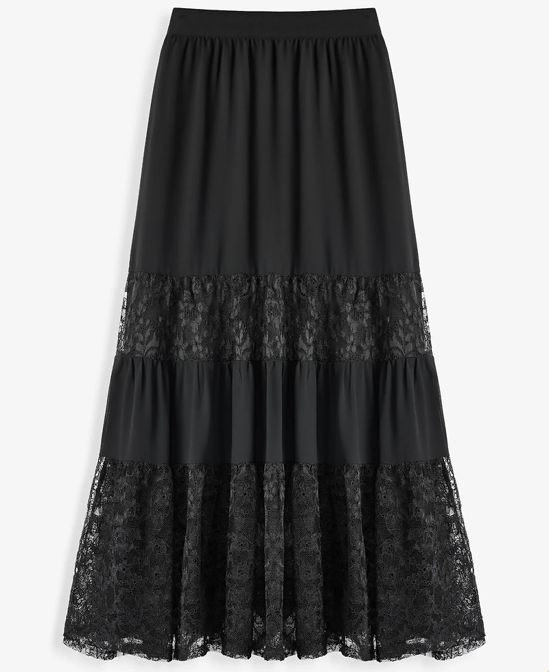 I.n.c. International Concepts Women's Lace-Trim Tiered Midi Skirt, Macy's Exclusive
