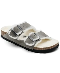 Birkenstock Women's Arizona Shearling Suede Leather Sandals from Finish Line