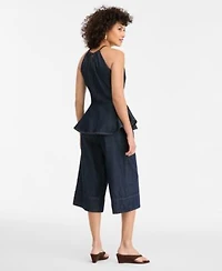 I.N.C. International Concepts Womens Denim Halter Top Cropped Culottes Macys Exclusive