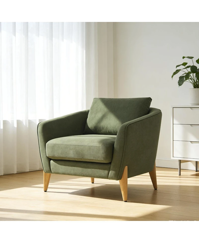 Streamdale Modern Upholstered Accent Chair with Back Pillow