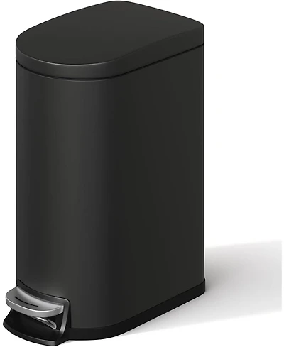 gaomon 1.6 Gal Step-On Stainless Steel Trash Can, Garbage Bin with Soft Close Lid, Black