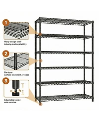 Streamdale Furniture 6-Tier 2100LBS Metal Wire Shelving Unit