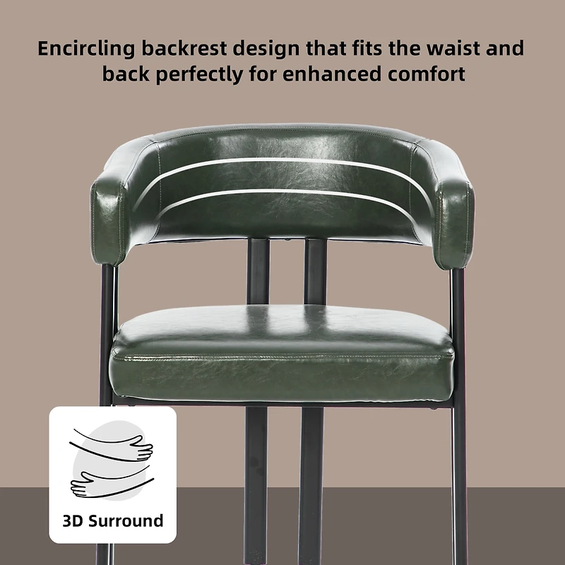Streamdale Furniture Faux Leather Barrel Dining Chairs (Set of 2)