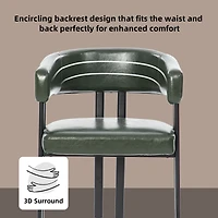 Streamdale Furniture Faux Leather Barrel Dining Chairs (Set of 2)