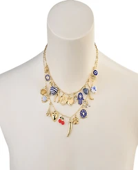 Nicole Miller Gold-Tone Double Layer Charm Necklace