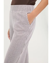 Olsen Women's Anna Fit Wide Leg Seersucker Pant