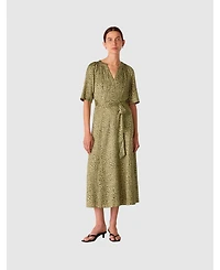 Whistles Women's Leopard Short Sleeve Midi Dress