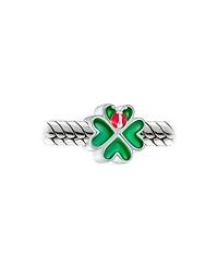 Bling Jewelry Lucky Green Clover Heart and Lady Bug Charm Bead .925 Sterling Silver Fits European Bracelet