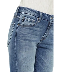 KanCan Women's Aida Mid Rise Cropped Flare Jeans