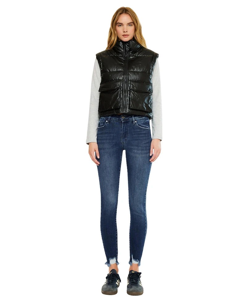KanCan Women's Obsidian Cropped Puffer Vest