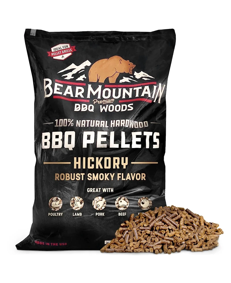 Bear Mountain Bbq Premium All-Natural Hardwood Hickory Smoker Pellets, 40 Pounds