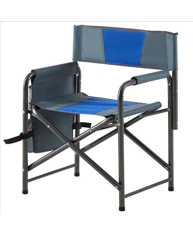 Clihome 1-piece Padded Folding Outdoor Chair with Storage Pockets