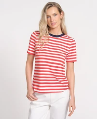 Isaac Mizrahi Women's Short-Sleeve Crewneck Top