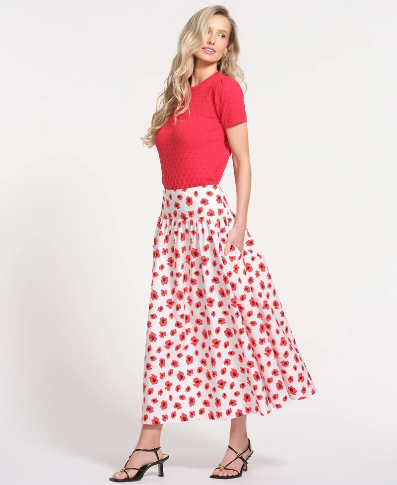 Isaac Mizrahi Women's Floral Printed Maxi Skirt