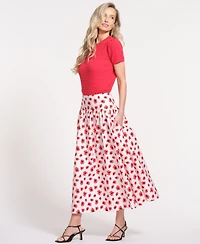 Isaac Mizrahi Women's Floral Printed Maxi Skirt