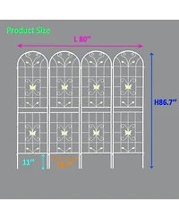 Clihome Metal Garden Trellis 86.7" x 19.7" Rustproof Trellis for Climbing Plants Outdoor Flower Support