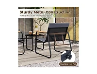 Boyel Living 3 Pieces Patio Bistro Set Outdoor Fabric Conversation Set