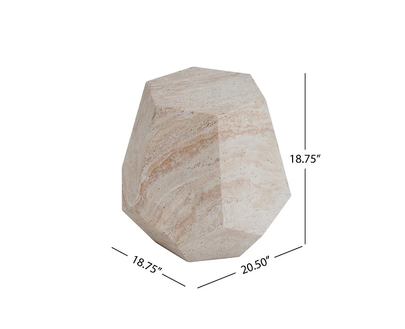 sumyeg Lightweight Concrete Hexagonal Side Table for Indoor and Outdoor Use