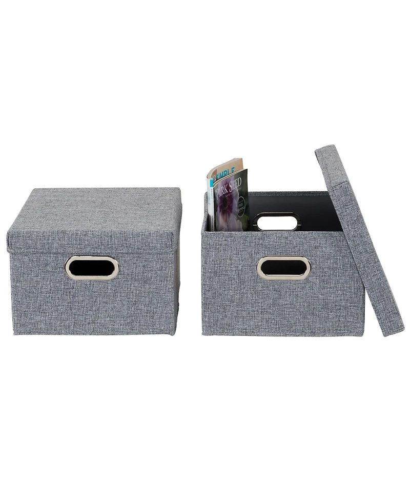 Household Essentials Storage Bins with Lids and Chromed Grommet Handles