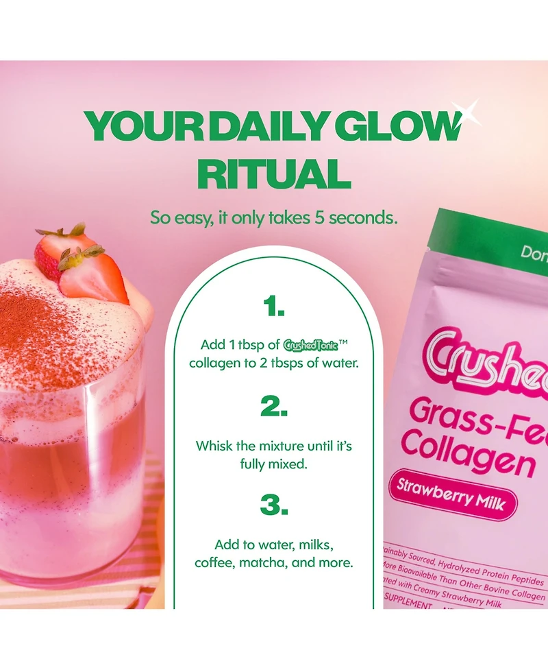 Crushed Tonic Strawberry Milk Collagen Supplement