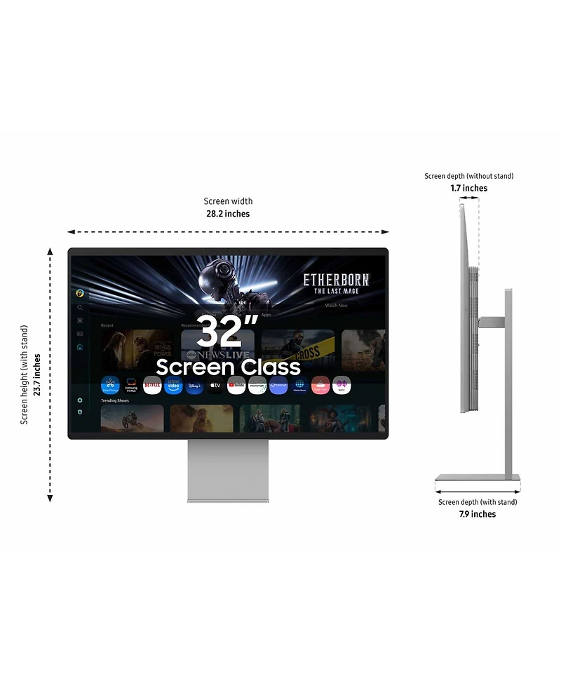 Samsung 32-in Smart Monitor M7 M70F 4K Samsung Vision Ai
