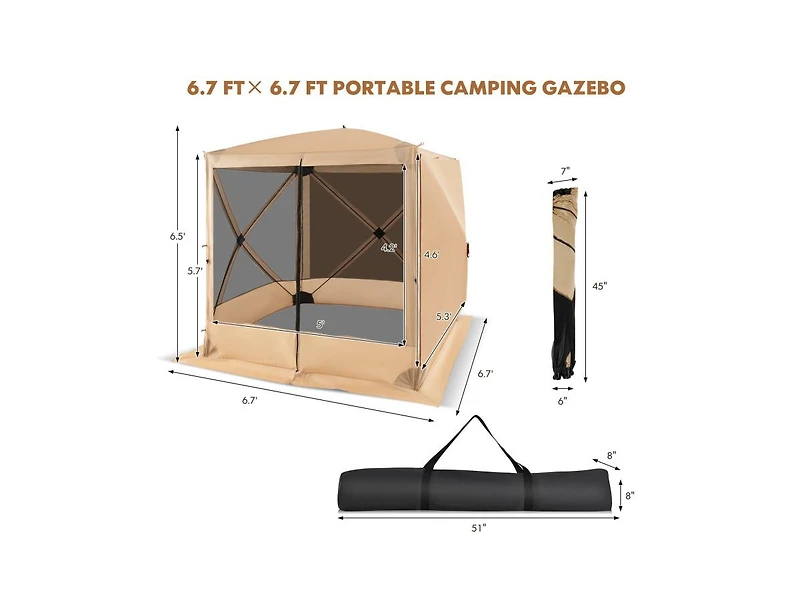 Boyel Living 6.7 x Feet Pop Up Gazebo with Netting and Carry Bag