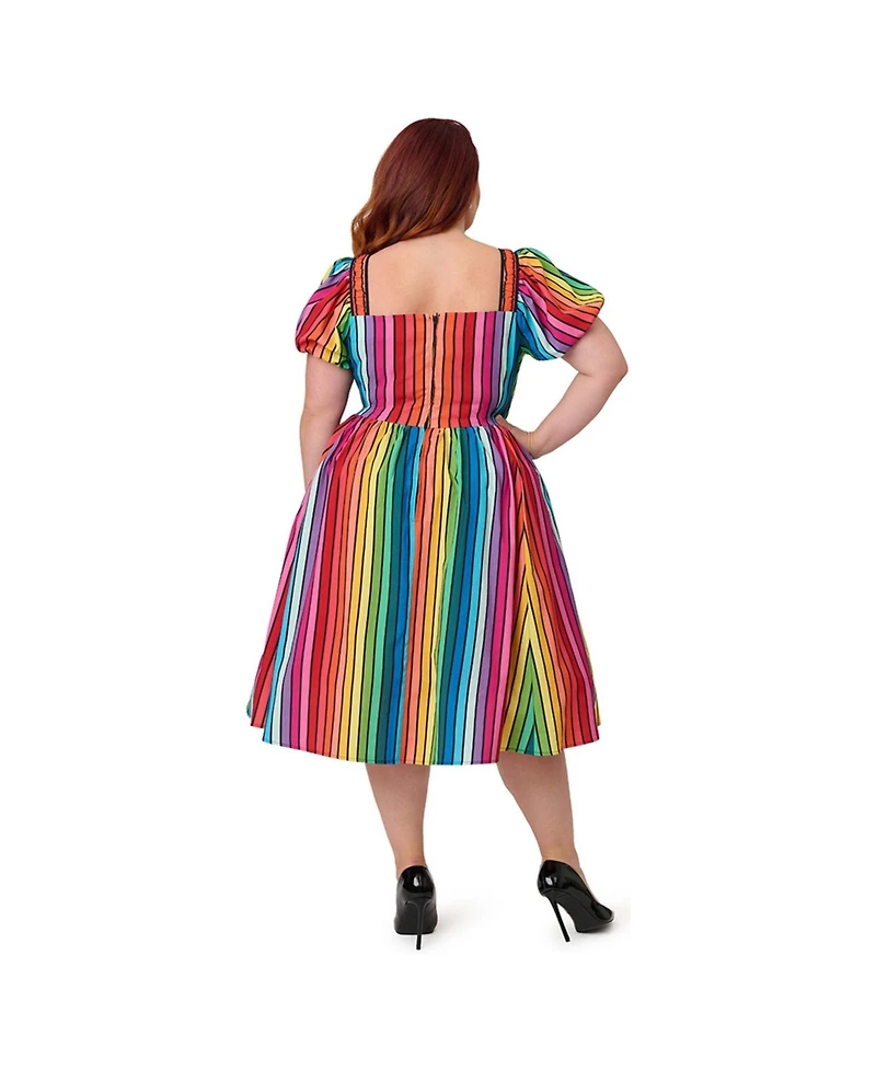Unique Vintage Plus 1940s Sweetheart Button Front Swing Dress
