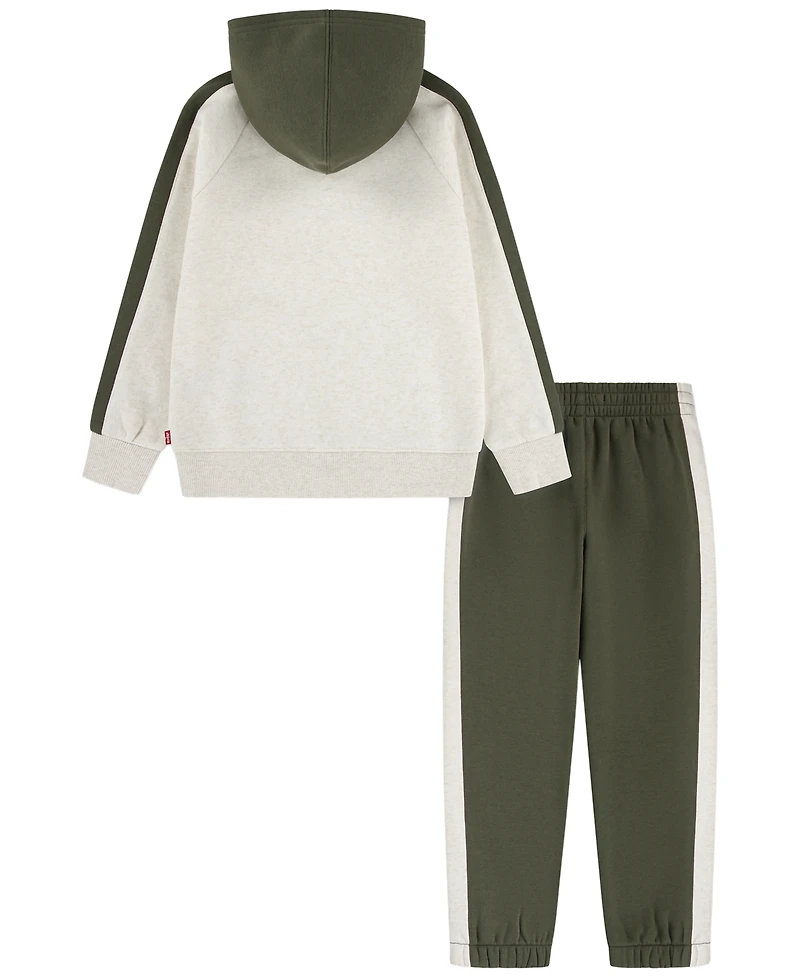 Levi's Boys' 4-7 Long-Sleeve Colorblocked Hoodie and Pants, 2-Piece Set