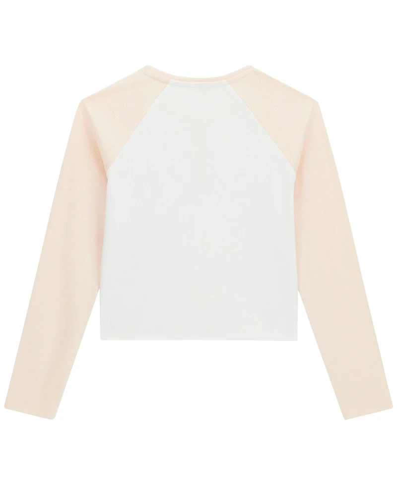 Guess Girls' 7-16 Slim-Fit Raglan Long-Sleeve T-Shirt