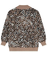 Guess Girls' 7-16 Long-Sleeve Leopard Cardigan Sweater