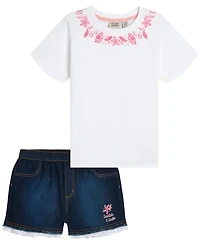 Scotch & Soda Toddler Girls' 2T-4T Short-Sleeve T-Shirt and Shorts, 2-Piece Set