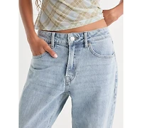 Good American Women's Petite 90's Mid-Rise Straight-Leg Jeans