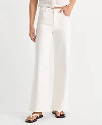 Good American Women's High-Rise Ankle Palazzo Wide-Leg Jeans