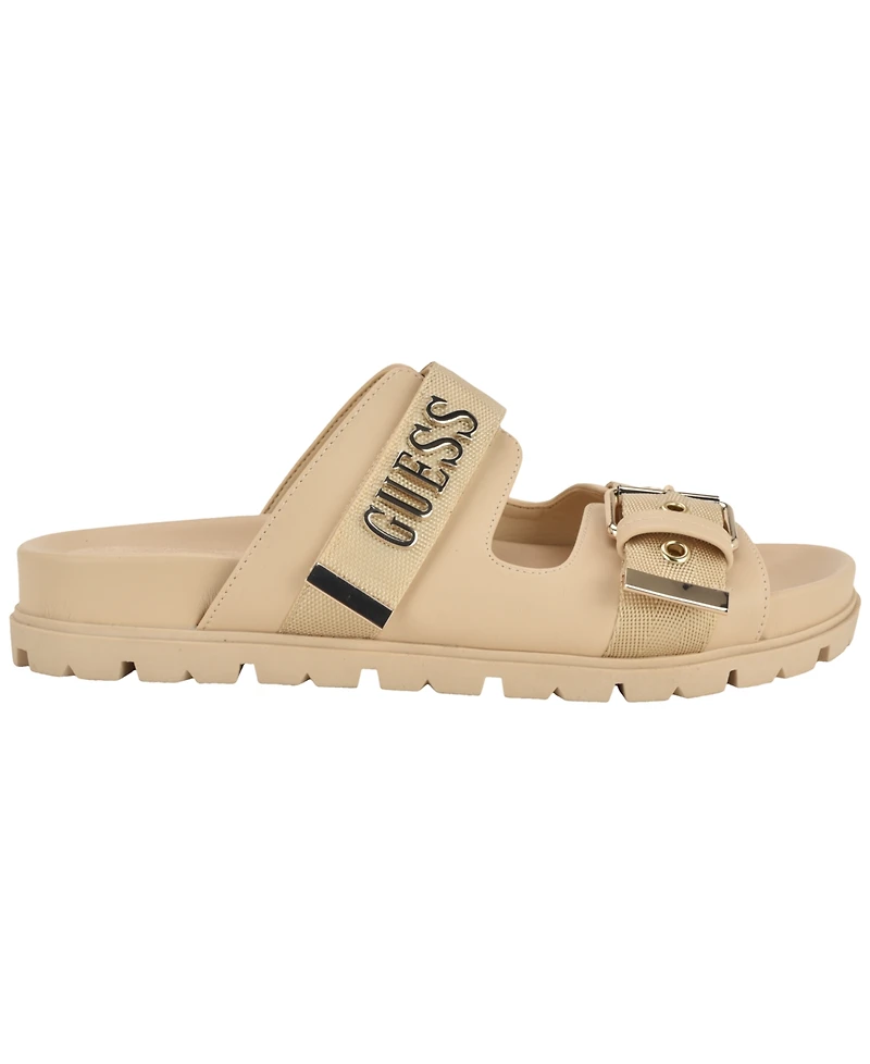 Guess Women's Faxona Branded Slip-On Footbed Sandals