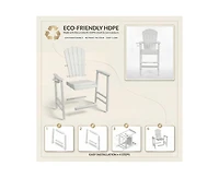 sumyeg All Weather Hdpe Bar Height Adirondack Chair with Armrests and Cup Holder