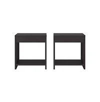 Fm Furniture Chroma Nightstands Set of 2 Modern Minimalist Bedroom Tables Open Storage, Wenge