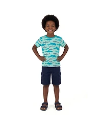 Andy & Evan Toddler Boys and Teal Sharks Graphic Tee