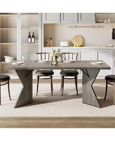 gaomon 71 Inch Rectangular Dining Table for 6, Rustic Farmhouse Tall Kitchen Table with Large Tabletop