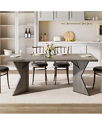 gaomon 71 Inch Rectangular Dining Table for 6, Rustic Farmhouse Tall Kitchen Table with Large Tabletop
