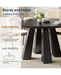gaomon Dining Table for 4, 47 Inch Kitchen Table, Round Room with Sturdy Base Room, (Table Only)