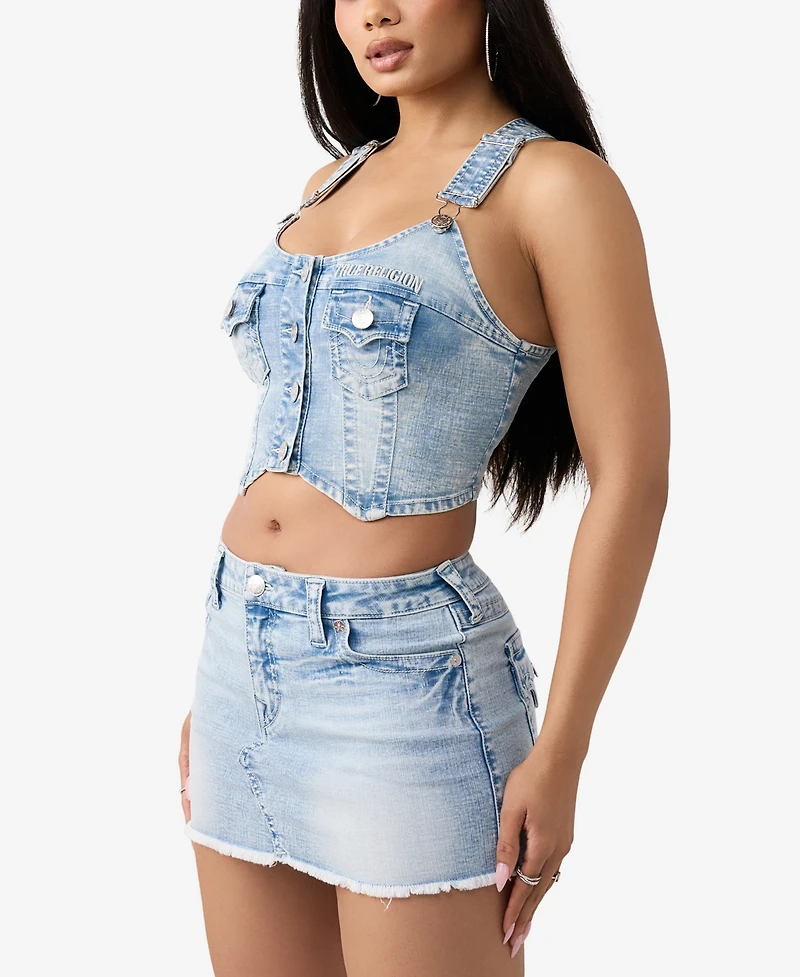 True Religion Women's Overall Denim Top