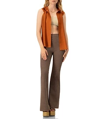 Ivonne Women's Sleeveless High Neck Blouse with Front Buttons