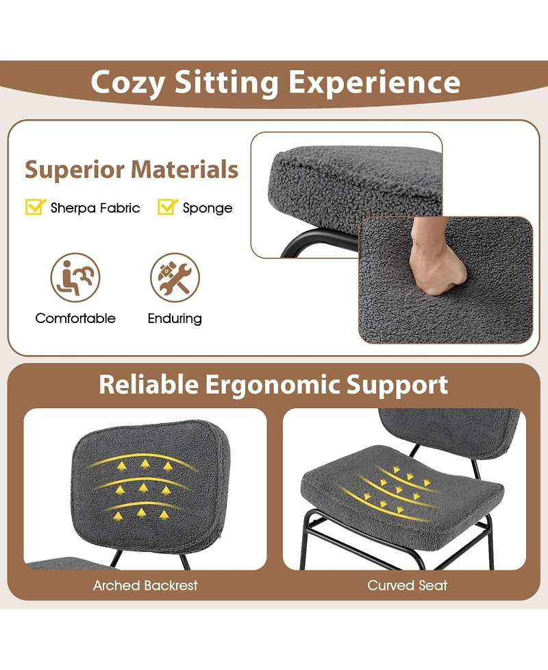 Ecooso Upholstered Accent Chair Sherpa Reading Chair with Sponge Padding