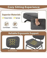 Ecooso Upholstered Accent Chair Sherpa Reading Chair with Sponge Padding